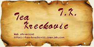 Tea Krečković vizit kartica